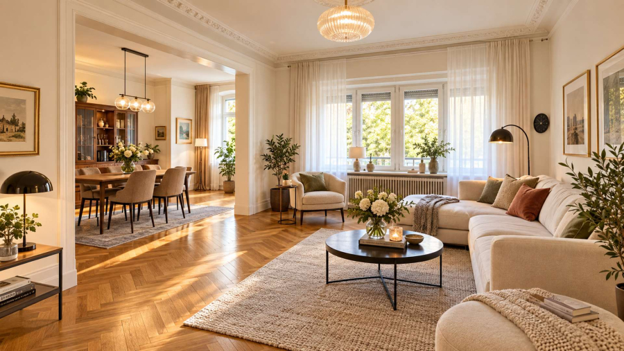 Wohnesszimmer gestaged