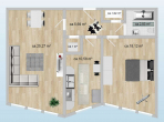 Grundriss 1.OG Mitte - *TOLLES APARTMENT MITTEN IN FRIEDRICHSTADT* – 2 ZIMMER