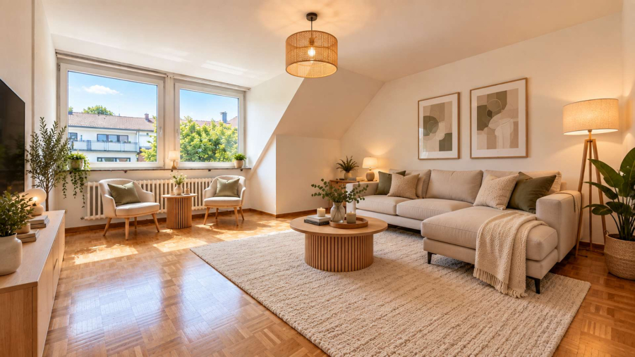 Wohnzimmer gestaged
